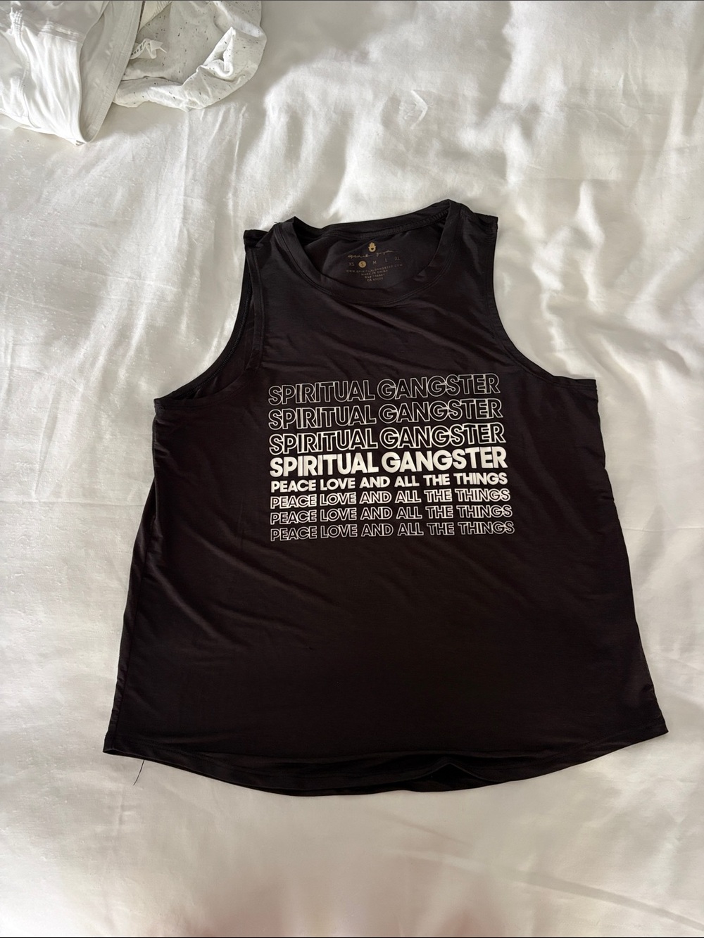 Spiritual Gangster Black Graphic Tank with ivory logo. - Picture 6 of 6